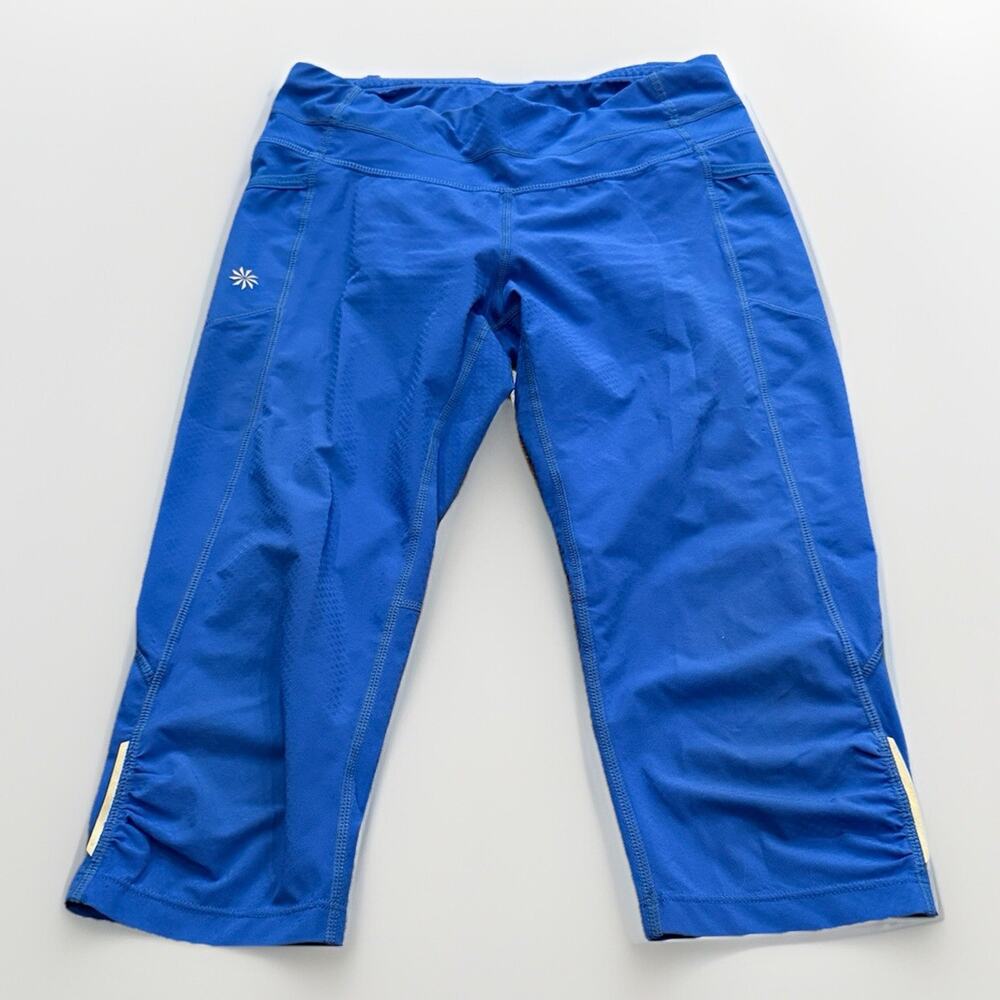 Athleta Womens Royal Blue Yoga Jogging Leggings Cropped Knee Length Size XS